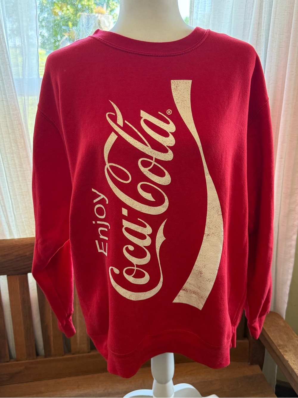 Coca Cola Red Crewneck Sweatshirt with White Logo